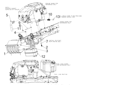 Engine Accessories Diagram and Parts List for XT1-LT42KH (13AVA1CS009)(2017) Cub Cadet Lawn Tractor